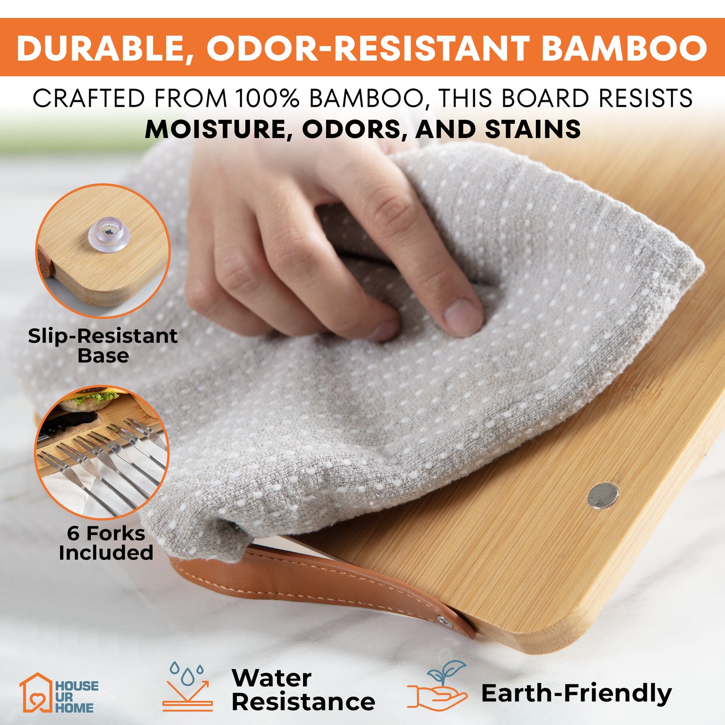 Bamboo Charcuterie Boards Gift Set with Magnetic Removable Side Trays, Fruit Tray, Handles, Cutlery-Ready Box & House Warming Gifts New Home