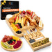Large Bamboo Charcuterie Board Gift Set with Hidden Drawer, Fruit Tray, Knives & Bowls for Hosting & Holiday Entertaining