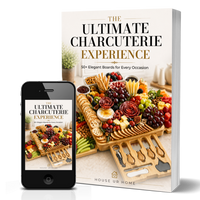 Ultimate Charcuterie Experience recipe book shown as an ebook on a smartphone and as a paperback