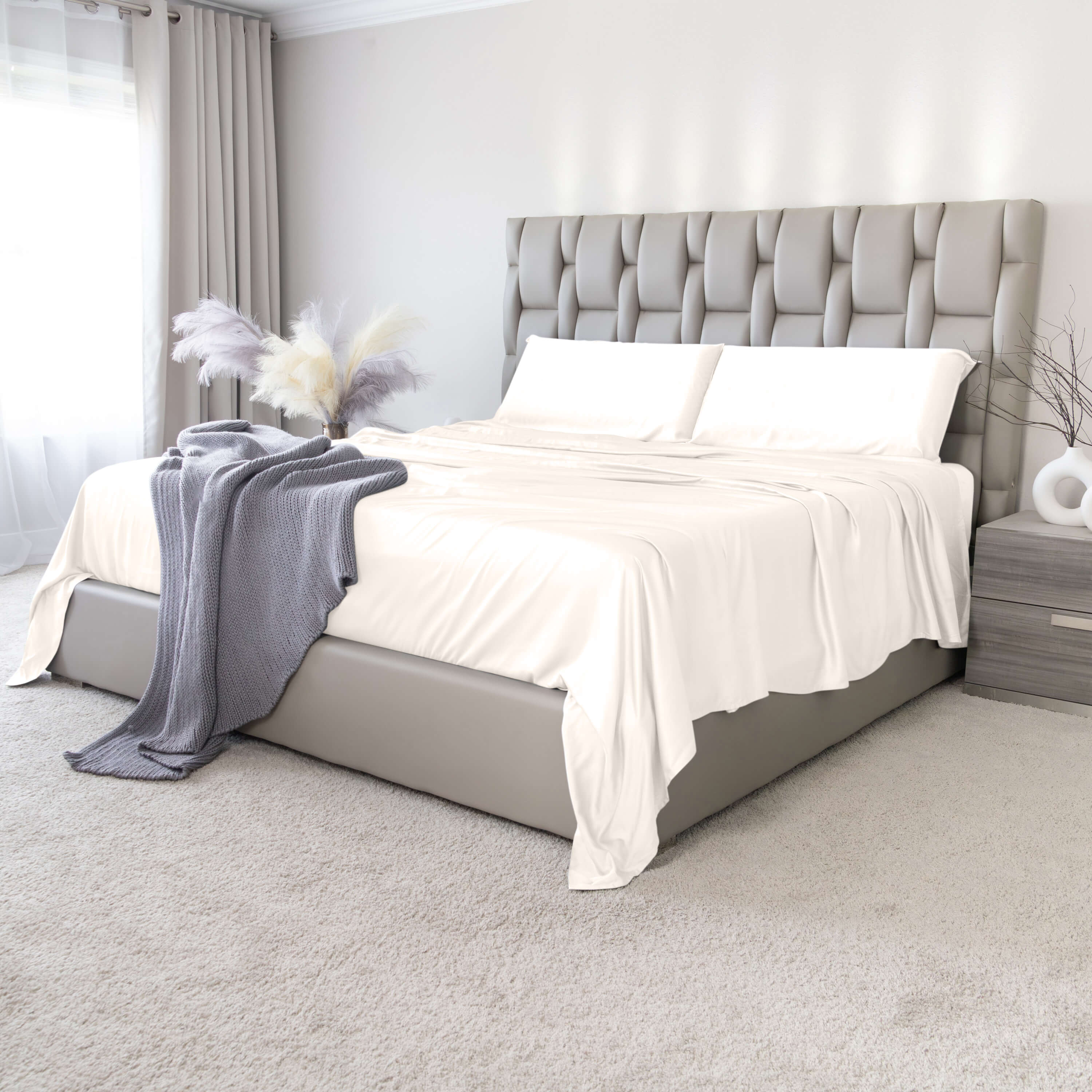 Luxury Bamboo Sheets Set – Soft, Breathable, Cooling & Hypoallergenic for Better Sleep