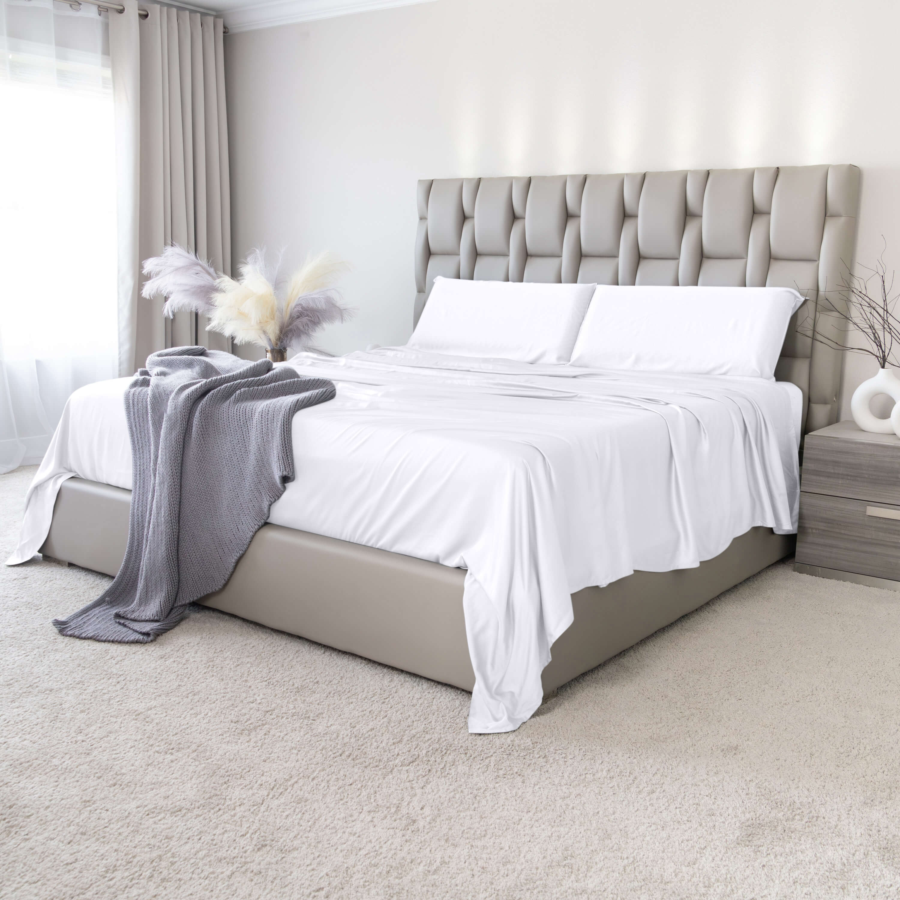 Luxury Bamboo Sheets Set – Soft, Breathable, Cooling & Hypoallergenic for Better Sleep