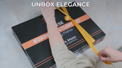 Bamboo Charcuterie Board Gift Set with Leather Handles, Knives, Wine Opener & Bowls – Elegant for Hosts, Couples & New Homeowners