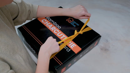 Large Bamboo Charcuterie Board Gift Set with Hidden Drawer, Fruit Tray, Knives & Bowls for Hosting & Holiday Entertaining